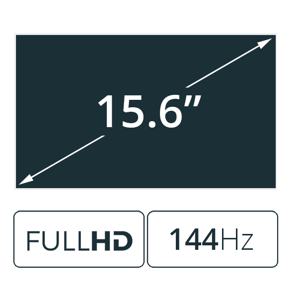 15.6 inch, Full HD, 144Hz Display - image for illustration only