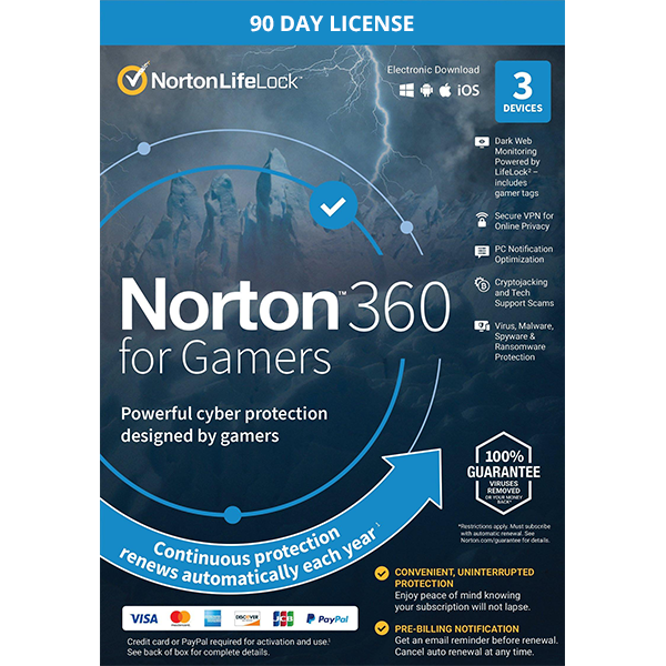 Norton 360 for Gamers - 90 Day License