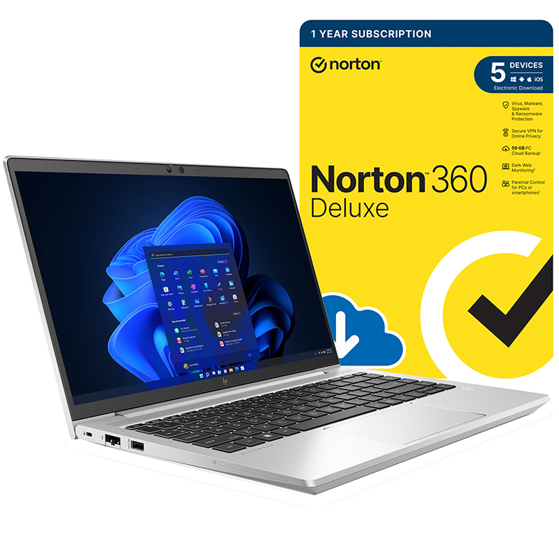 HP EliteBook 645 G9-Front View-With Norton