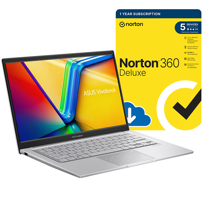 ASUS Vivobook 14 X1404-Right View with Norton