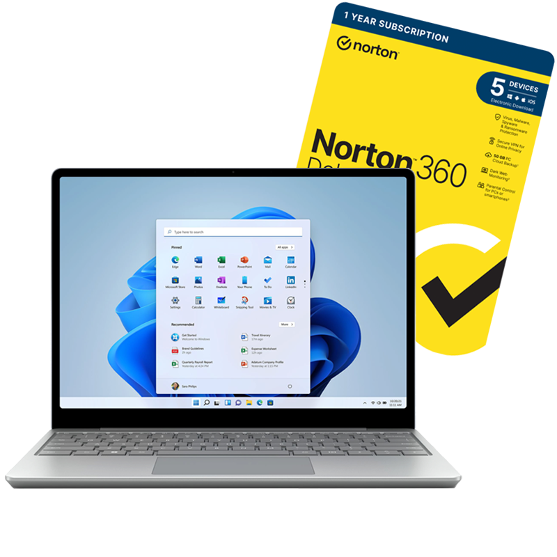 Microsoft Surface Laptop Go 2-Platinum-Front View-Norton