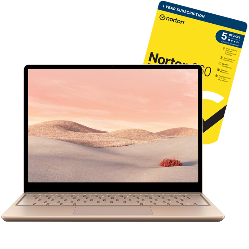 Microsoft Surface Go 2-Sand-Front View-With Norton