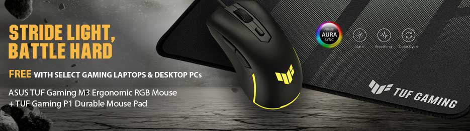 Get a TUF Gaming M3 Mouse and P1 Mouse Mat FREE!