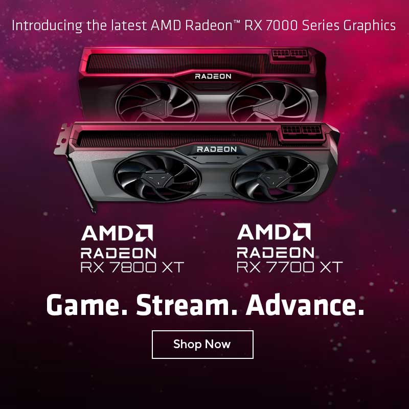  Game. Stream. Advance. With a Radeon RX 7000 XT Series PC from MESH.