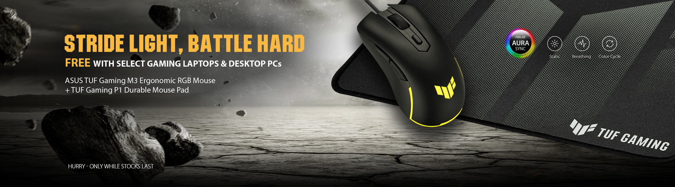 Get a TUF Gaming M3 Mouse and P1 Mouse Pad FREE!