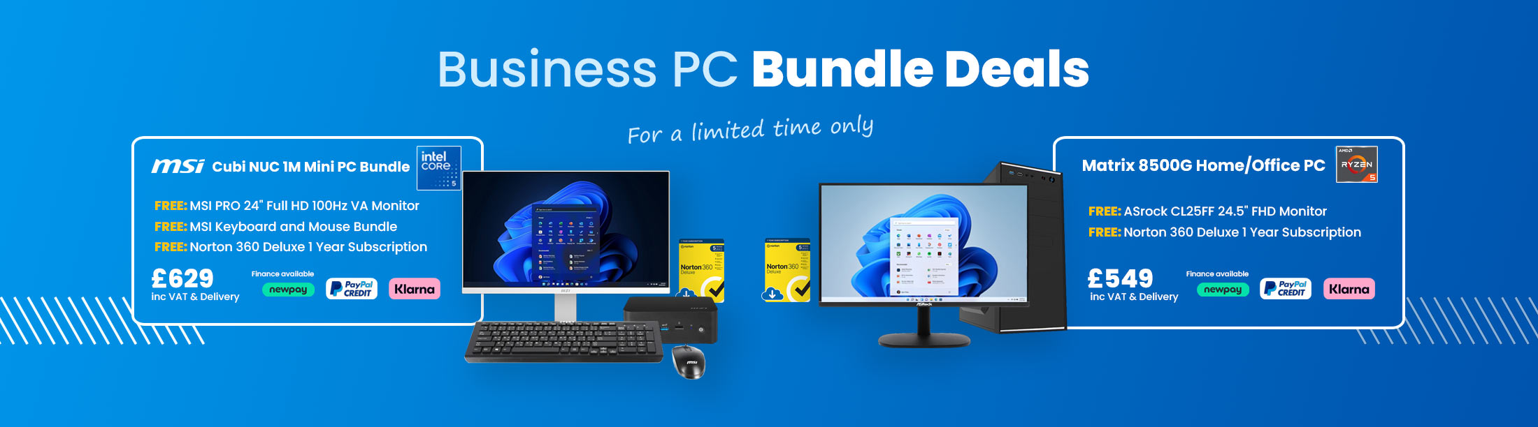 Powerful home and office PC bundles with Free accessories.