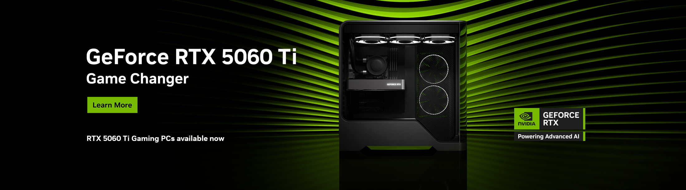 Game Changer. GeForce RTX 5060 Ti, powered by Blackwell and AI.