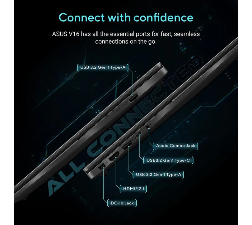 ASUS V16 Intel Core 7 240H 32 GB DDR5 RAM 1 TB SSD NVIDIA GeForce RTX 5070 8GB GDDR7 16" WUXGA Windows 11 Home - 9